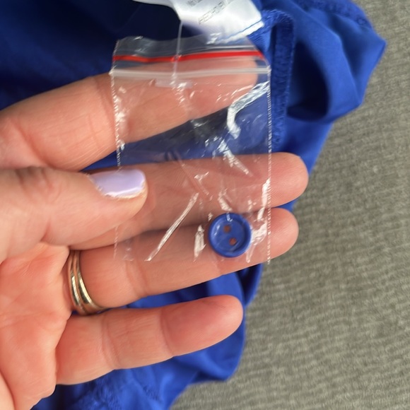 Blue jumpsuit with white embroidery size medium item 07-11 - Picture 13 of 13